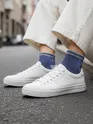 Navy Blue Striped Unisex Socks