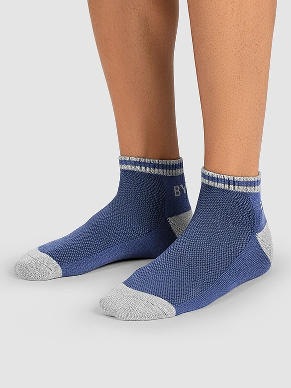 Navy Blue Striped Unisex Socks