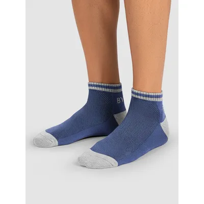 Navy Blue Striped Unisex Socks