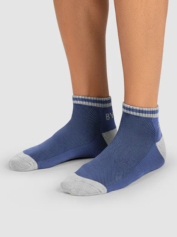 Navy Blue Striped Unisex Socks