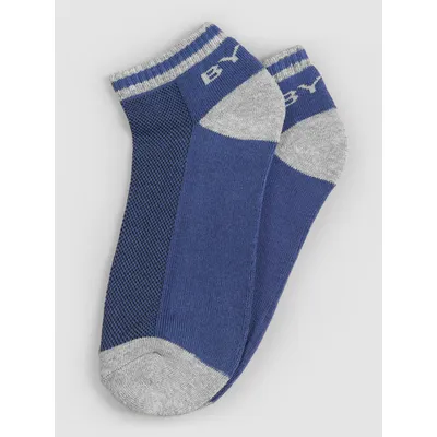 Navy Blue Striped Unisex Socks