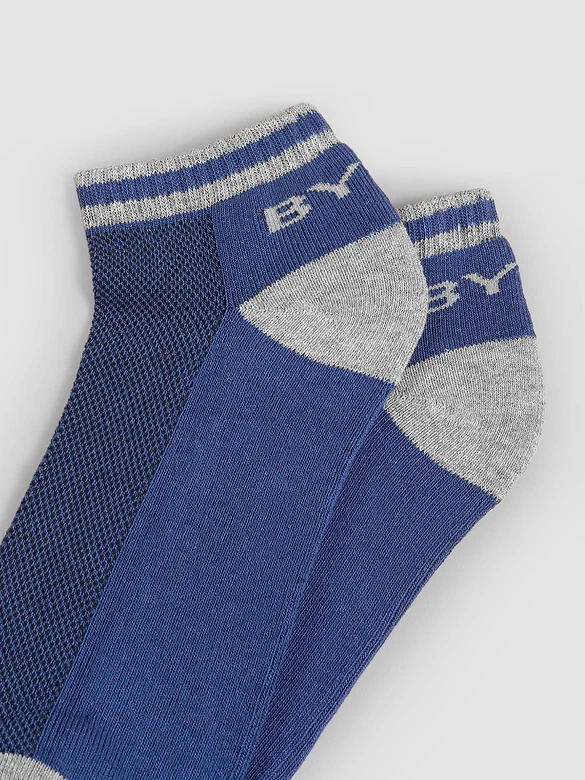 Navy Blue Striped Unisex Socks