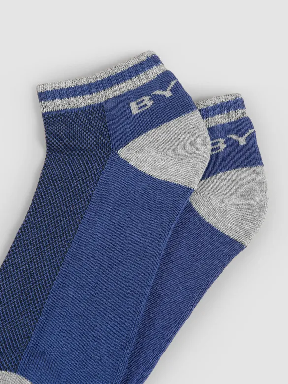 Navy Blue Striped Unisex Socks