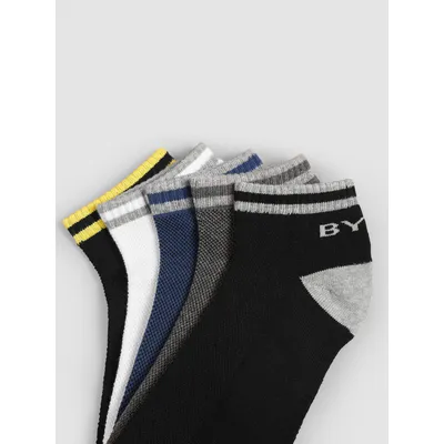 Navy Blue Striped Unisex Socks