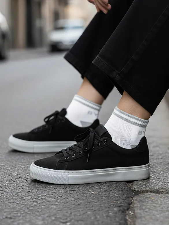 White Striped Unisex Socks