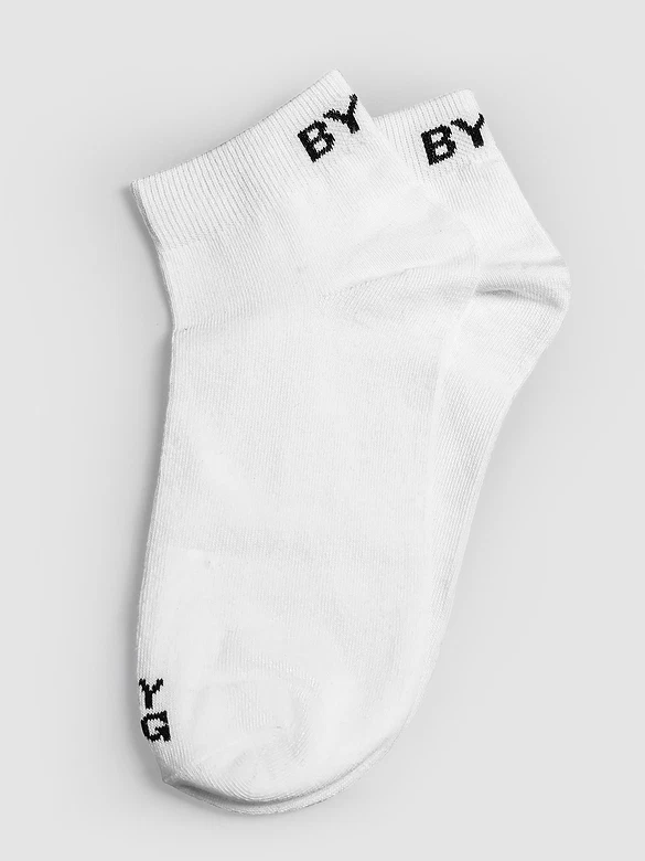 White Solid Unisex Socks