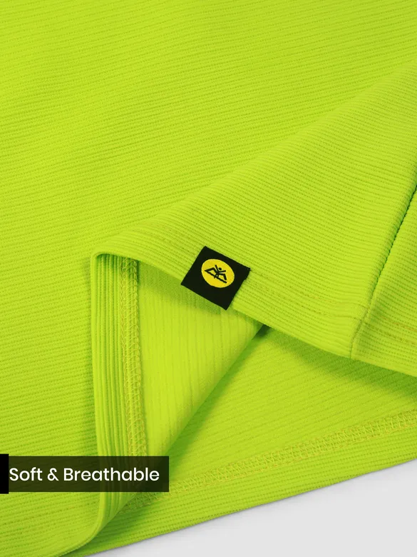 Lime Jacquard Striped T-Shirt