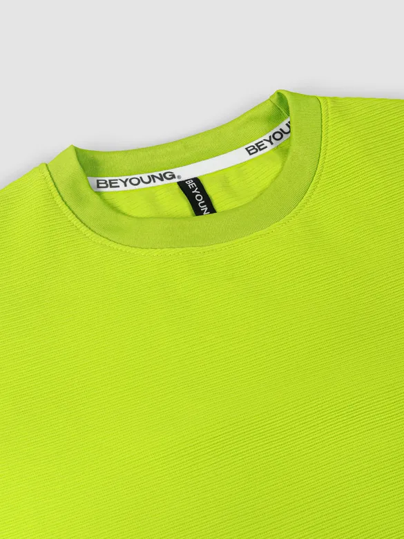 Lime Jacquard Striped T-Shirt