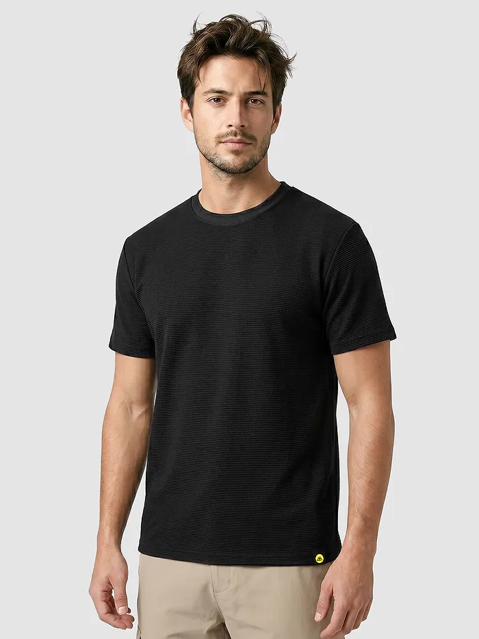 Black Jacquard Striped T-Shirt
