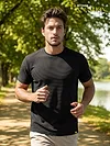 Black Jacquard Striped T-Shirt