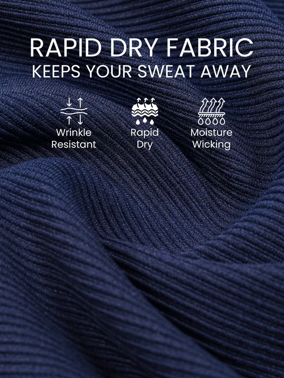 Midnight Navy Blue Jacquard Striped T-Shirt