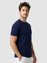 Midnight Navy Blue Jacquard Striped T-Shirt