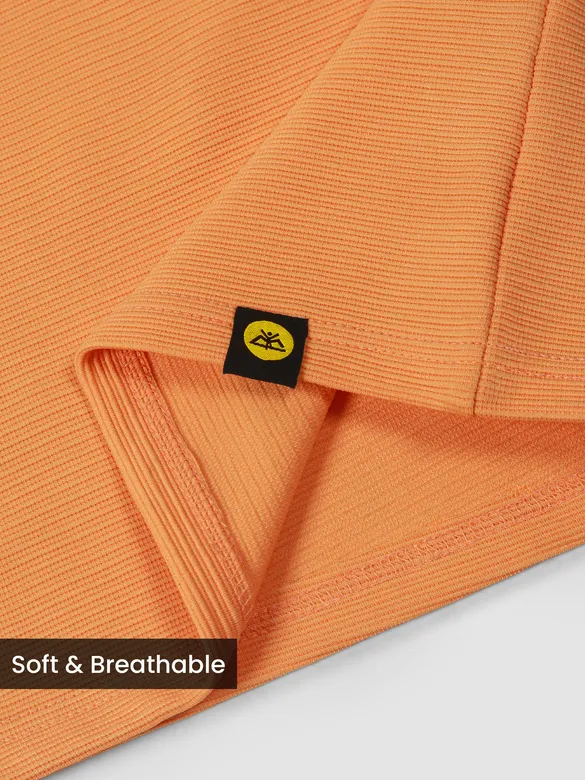 Orange Jacquard Striped T-Shirt
