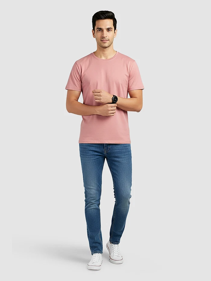 Rose Pink Plain T-Shirt