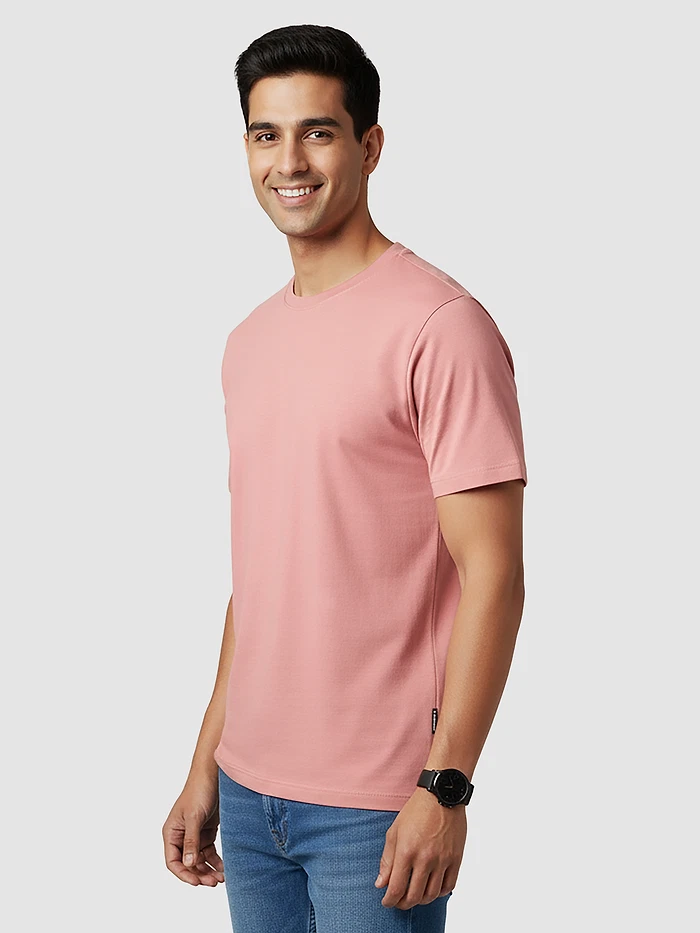 Rose Pink Plain T-Shirt