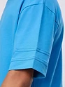 Aqua Blue Cut And Sew Panel Oversized T-Shirt