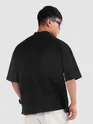 Black Mock Neck Oversized T-Shirt