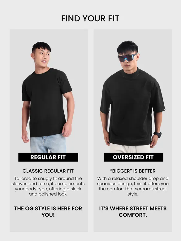 Black Mock Neck Oversized T-Shirt