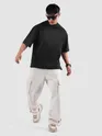 Black Mock Neck Oversized T-Shirt