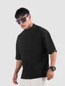 Black Mock Neck Oversized T-Shirt