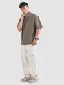 Brown Mock Neck Oversized T-Shirt
