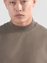 Brown Mock Neck Oversized T-Shirt