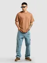 Camel Brown Structured Oversized T-Shirt