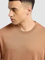 Camel Brown Structured Oversized T-Shirt