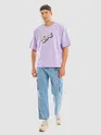 Lilac Puff Printed Oversized T-shirt For Men