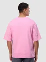 Pink Cut And Sew Panel Oversized T-Shirt
