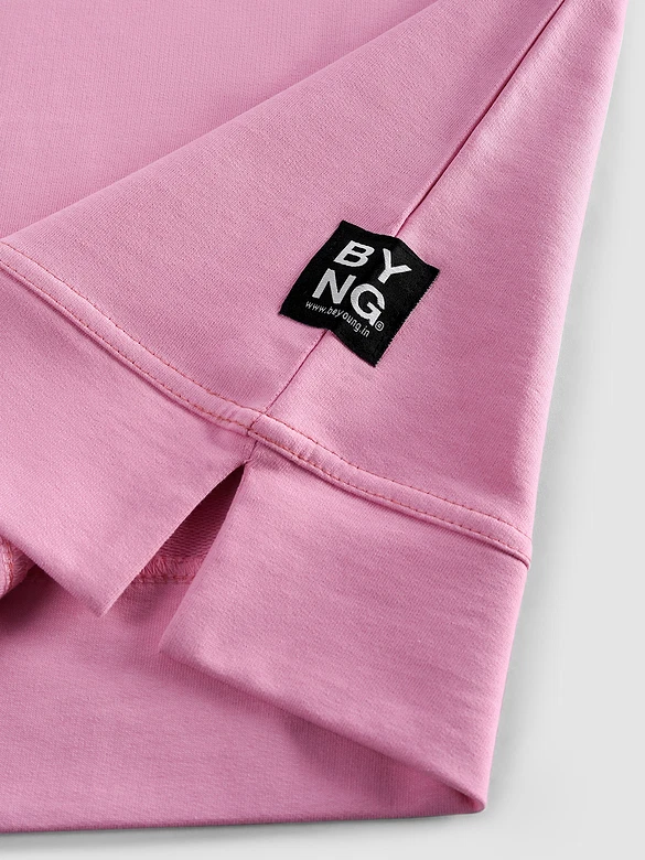 Pink Cut And Sew Panel Oversized T-Shirt
