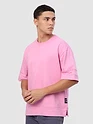 Pink Cut And Sew Panel Oversized T-Shirt