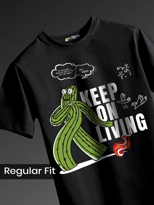 Keep On Living Printed T-Shirt