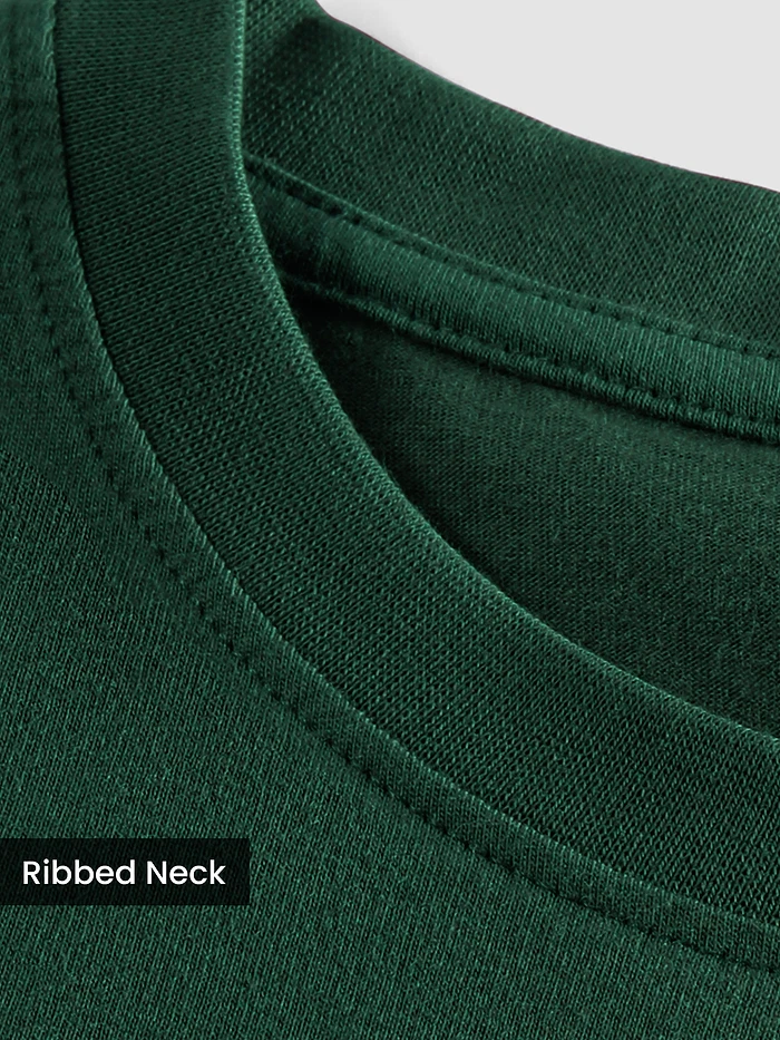 Plain Bottle Green Plus Size T-Shirt