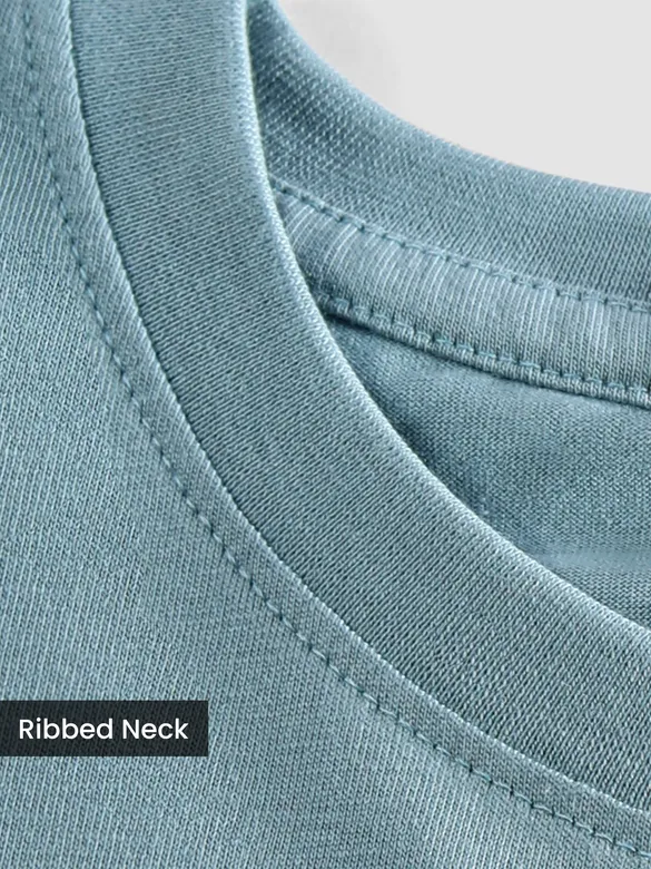 Plain Dream Blue Plus Size T-Shirt