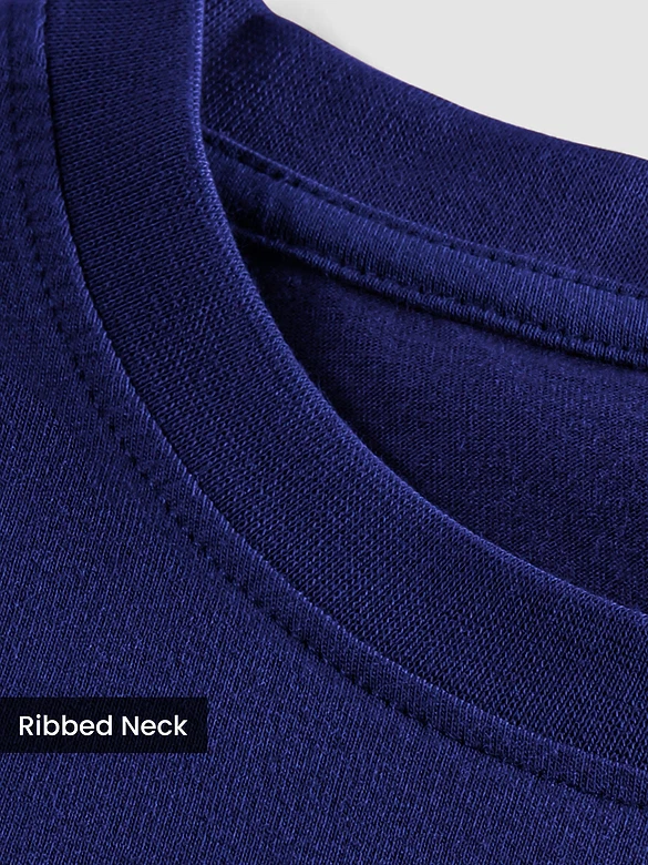 Plain Navy Blue Plus Size T-Shirt
