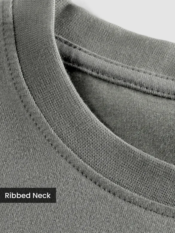 Plain Space Grey Plus Size T-Shirt