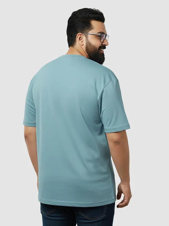 Plain Dream Blue Plus Size T-Shirt