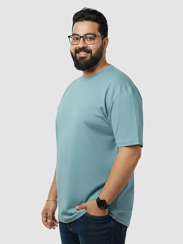Plain Dream Blue Plus Size T-Shirt