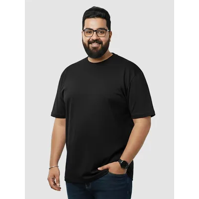 Plain Black Plus Size T-Shirt