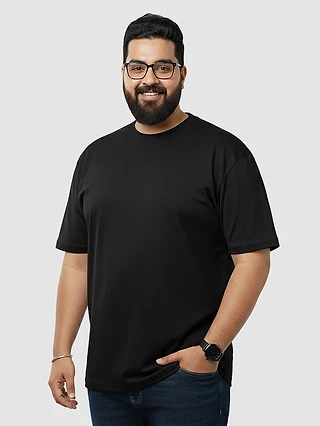 Plain Black Plus Size T-Shirt