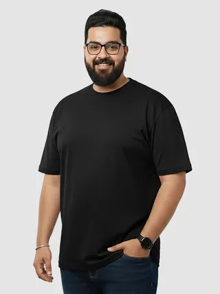 Plain Black Plus Size T-Shirt