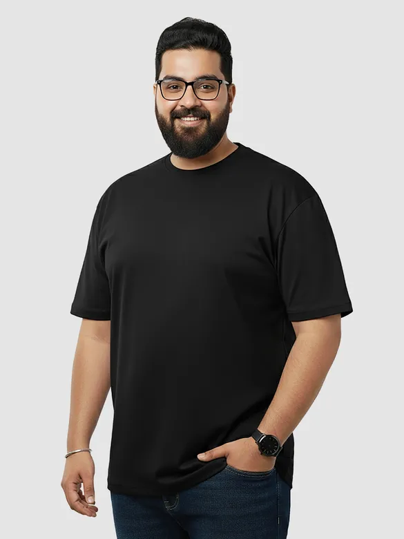 Plain Black Plus Size T-Shirt