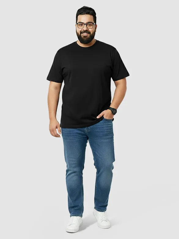 Plain Black Plus Size T-Shirt