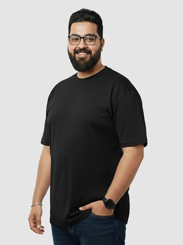 Plain Black Plus Size T-Shirt