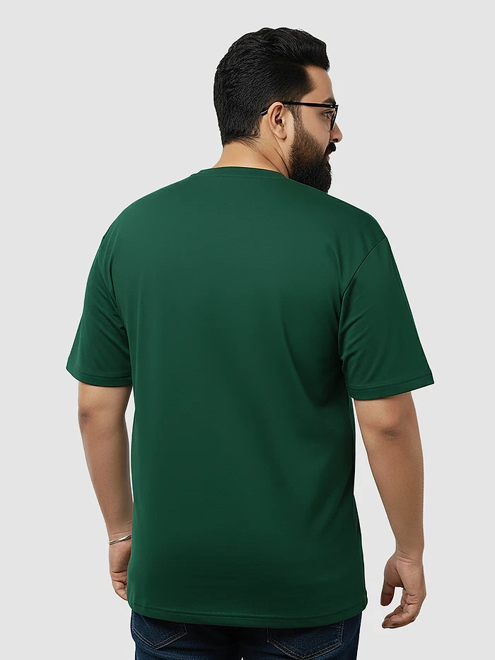 Plain Bottle Green Plus Size T-Shirt