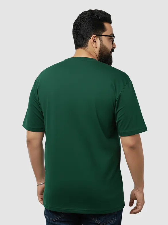 Plain Bottle Green Plus Size T-Shirt