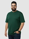 Plain Bottle Green Plus Size T-Shirt