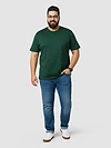 Plain Bottle Green Plus Size T-Shirt