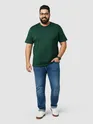 Plain Bottle Green Plus Size T-Shirt
